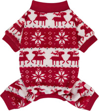 Cow Dog Sweater, Dog Winter Clothes for Small Medium Dogs Girl Boy Fleece Pet Pajamas for Winter - Christmas Reindeer / Small(Weight:3.5-7lb, Chest:13-14.9")