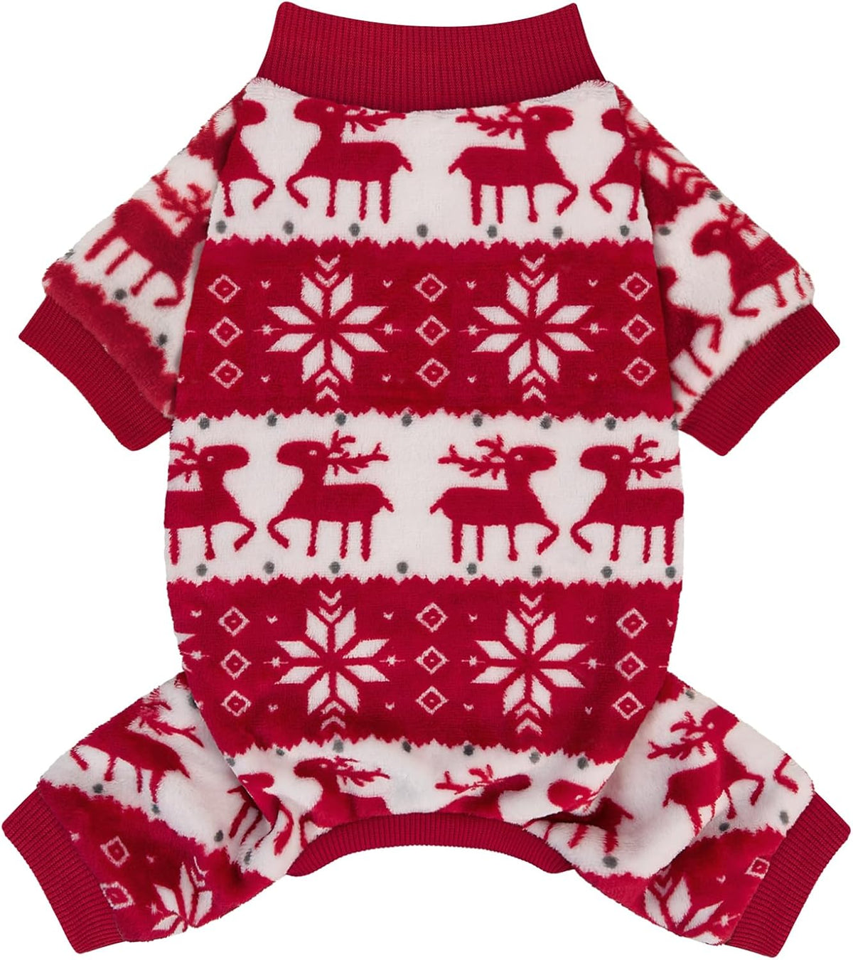 Cow Dog Sweater, Dog Winter Clothes for Small Medium Dogs Girl Boy Fleece Pet Pajamas for Winter - Christmas Reindeer / Small(Weight:3.5-7lb, Chest:13-14.9")