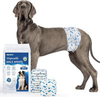 MICOOYO Dog Diapers Male Disposable Super Absorbent Male Dog Wraps - Large / 20