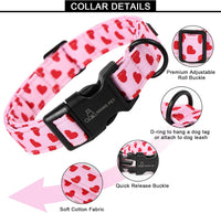 ARING PET Halloween Dog Collar-Cute Fall Dog Collar for Small Dogs - X-Small / Valentine-Pink Red Heart - image 3