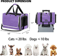 Cat Carrier for Travel, Soft-Sided, Top Loading, Privacy Curtain - Purple / 18.0"L x 11.0"W x 11.0"H - image 2