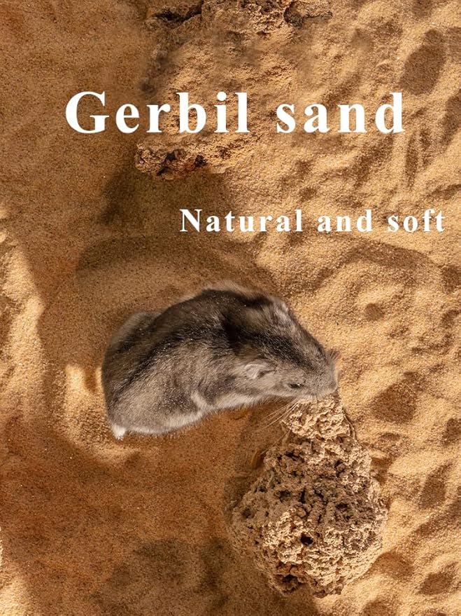 Hamster Bath Sand, 7.7lb Dust Free Desert Sand or Potty Litter Sand for Hamster Chinchillas Gerbil Syrian Mice Small Animals(Beige)
