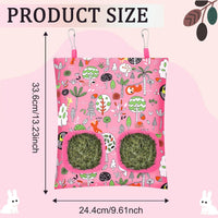 UPINS 3Pack Guinea Pig Hay Feeder Bag - Orange Green Pink - image 2