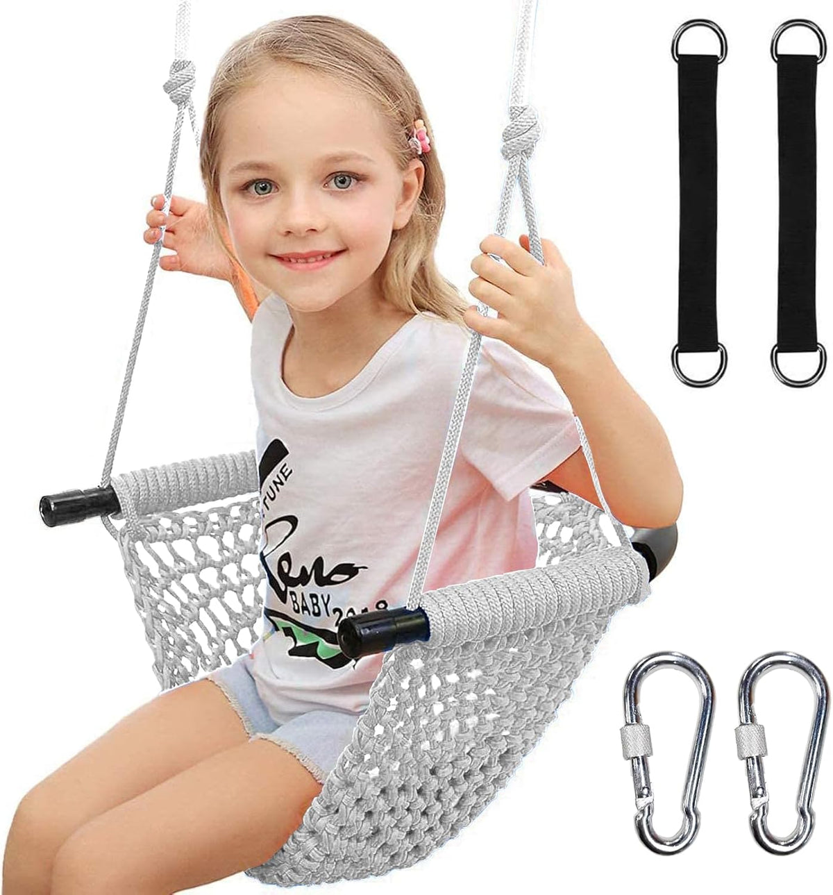 Hi-Na Tree Swing for Kids - Gray - image 2