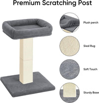 Cat Scratching Post for Indoor Cats - Grey / Scratcher with Bed - image 2