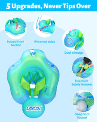 Baby Pool Float with Canopy UPF50+ - Small / Blue - image 4