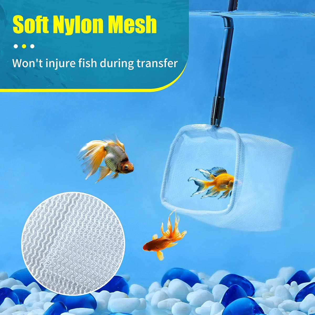 AQUANEAT Small Fish Tank Shrimp Net - Square / 2 Inch (Pack of 2)