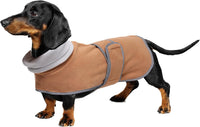 Dachshund Sweaters, Dachshund Coat Perfect Dog Winter Coat with Padded Fleece Lining - X-Small / Brown