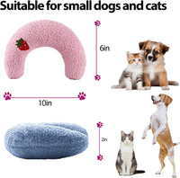 U-Shaped Calming Pillow for Cats and Dogs - Blue