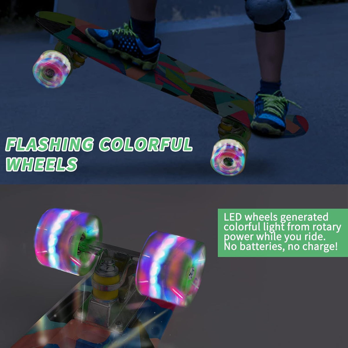 Skateboards, 22" Complete Skateboard - Colorful - image 2