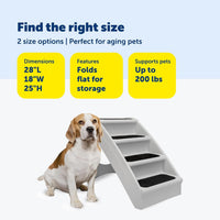 PetSafe CozyUp Folding Dog Stairs - Bed - 25 Inches Tall / Gray - image 4