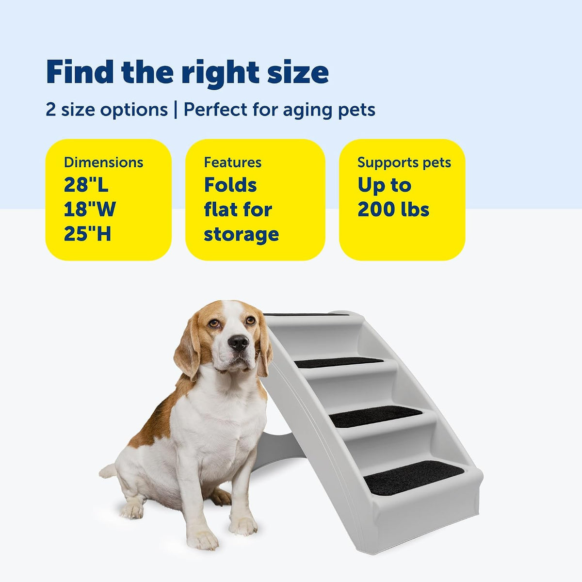 PetSafe CozyUp Folding Dog Stairs - Bed - 25 Inches Tall / Gray - image 4