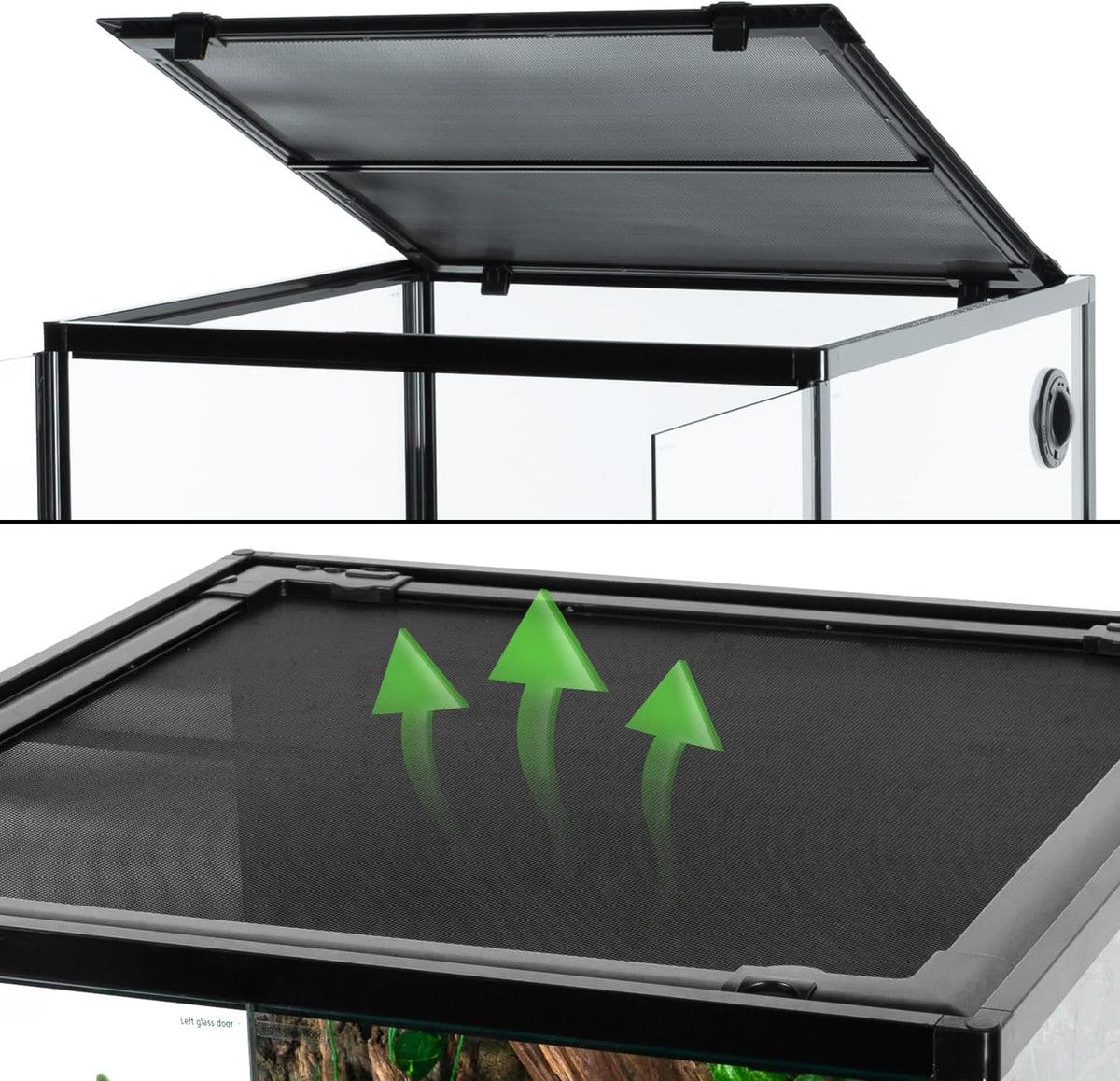 REPTIZOO 45 Gallon Glass Reptile Terrarium 24" x 18" x 24" Knock-Down - 24" x 24" x 24" - image 3