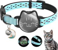 AirTag Cat Collar, Reflective Breakaway Collar - Mint Green / Small(9-13inch)