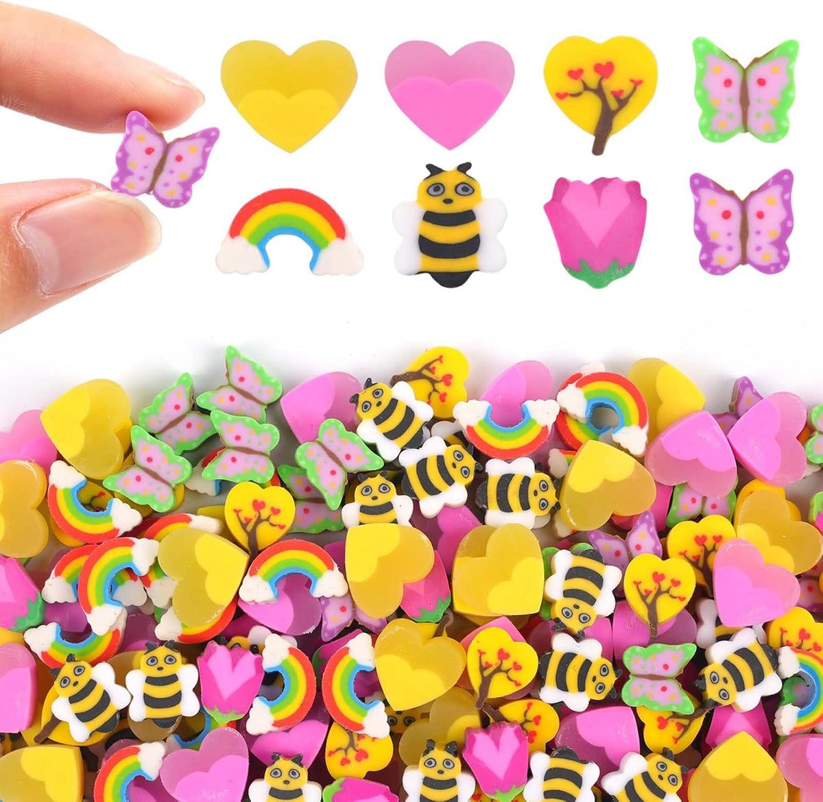 Wolpark mini erasers for kids shaped like cakes, donuts, ice cream, fruit and hearts - view 2