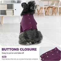 IDOMIK Dog Recovery Suit, Dog Surgery Recovery Suit Front Legs, Comfy Joint Leg Sleeves After Surgery, Elbow Braces Protector for Leg Injuries & Joint Pain, Cone Collar Alternatives,Purple,L