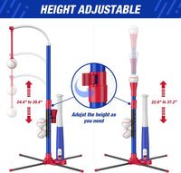 HYES 3-in-1 Baseball Set for kids Auto Pitching Machine – Fun for Kids & Family - Blue+red - image 3