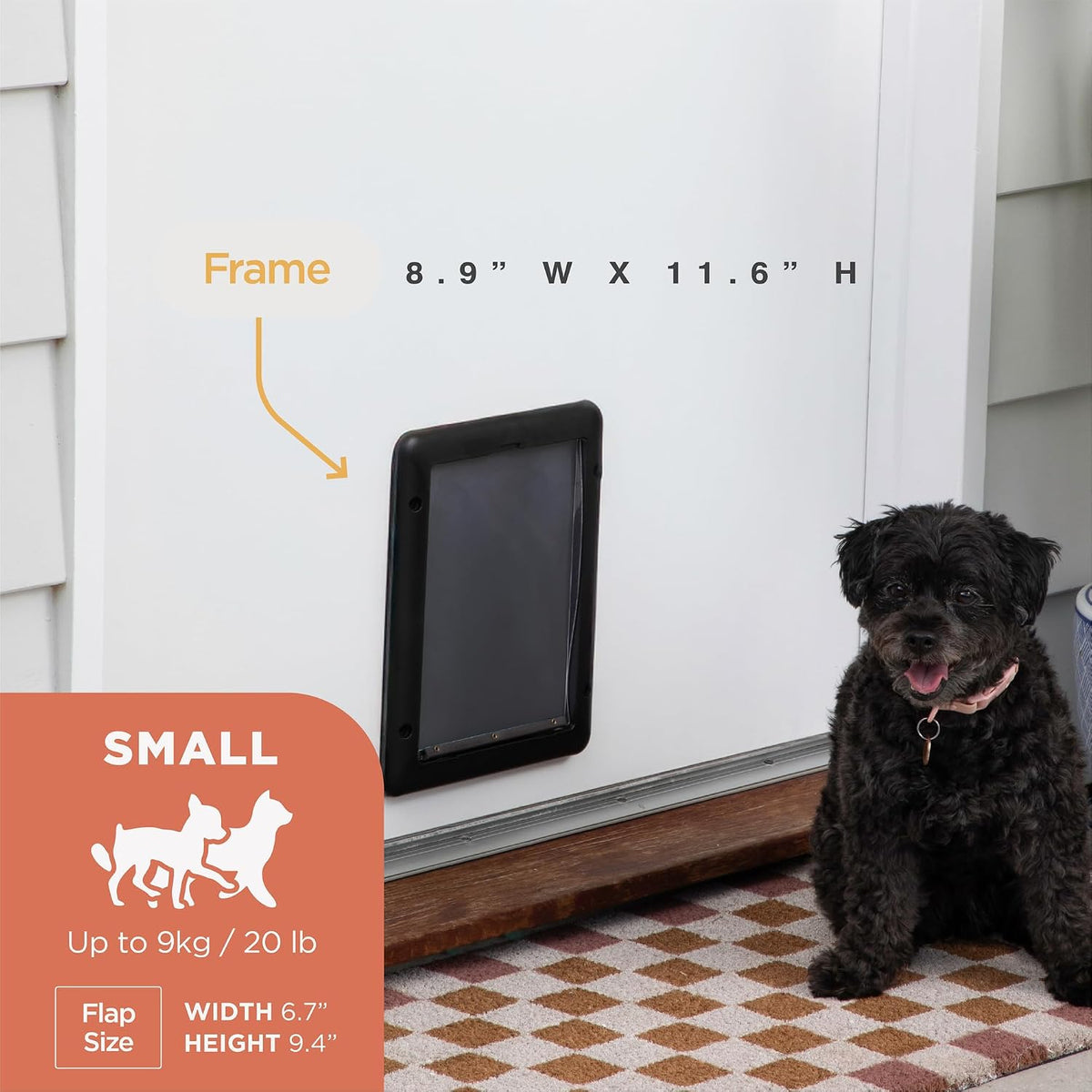 Hakuna Pets Essential Pet Door for Screens - Small / Black - image 3