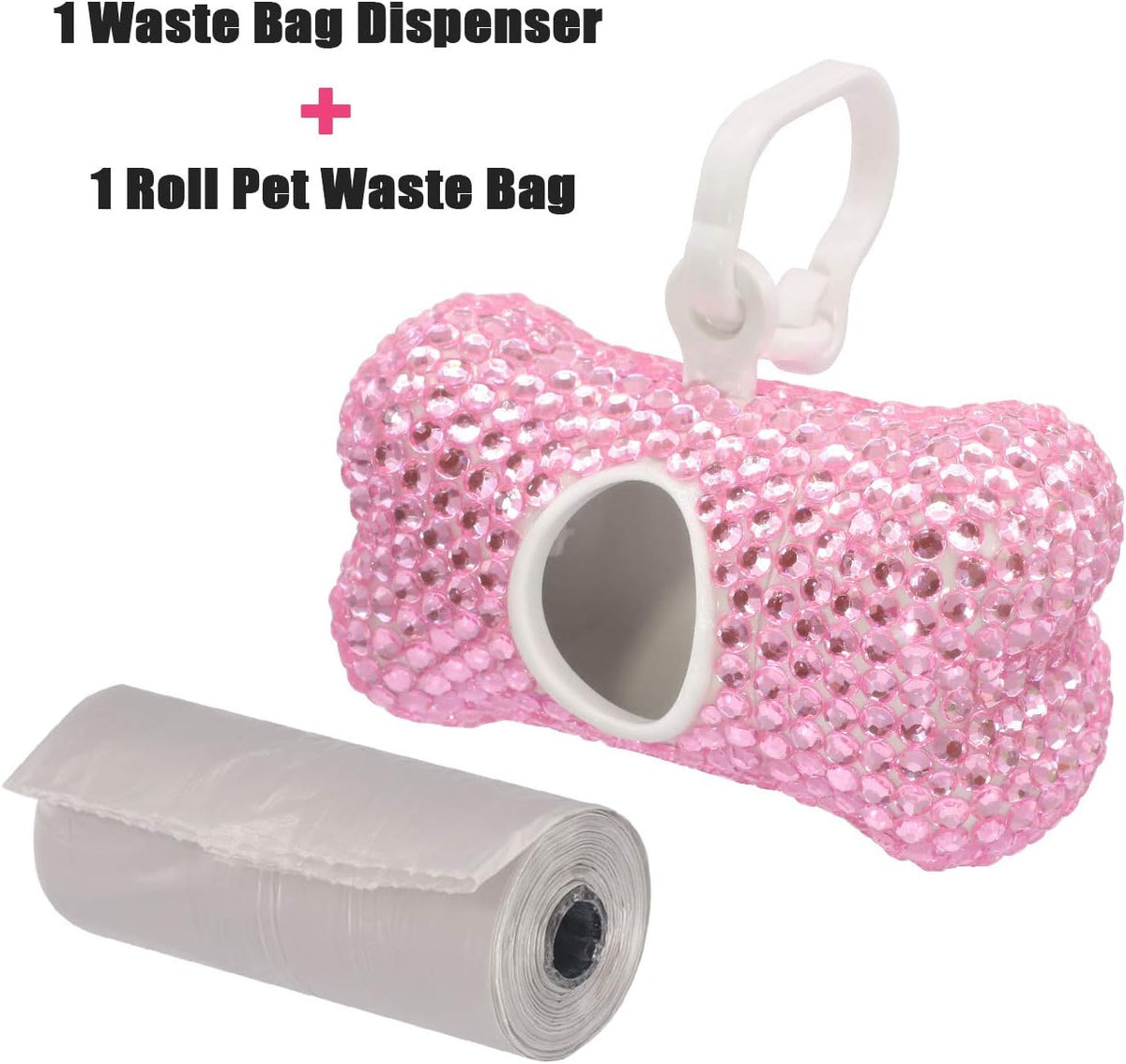 Soleebee Bling Crystal Bone Shaped Pet Waste Bag Dispenser with 1 - image 4