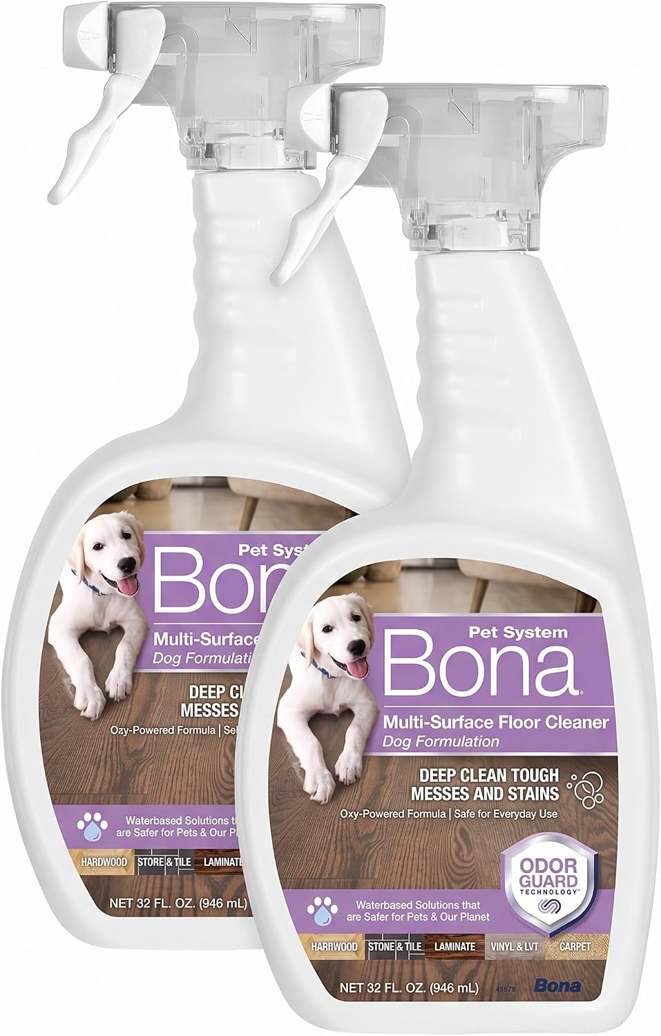 Bona Pet Spray Odor Eliminator, Dog Formulation - 32 Fl Oz (Pack of 2)