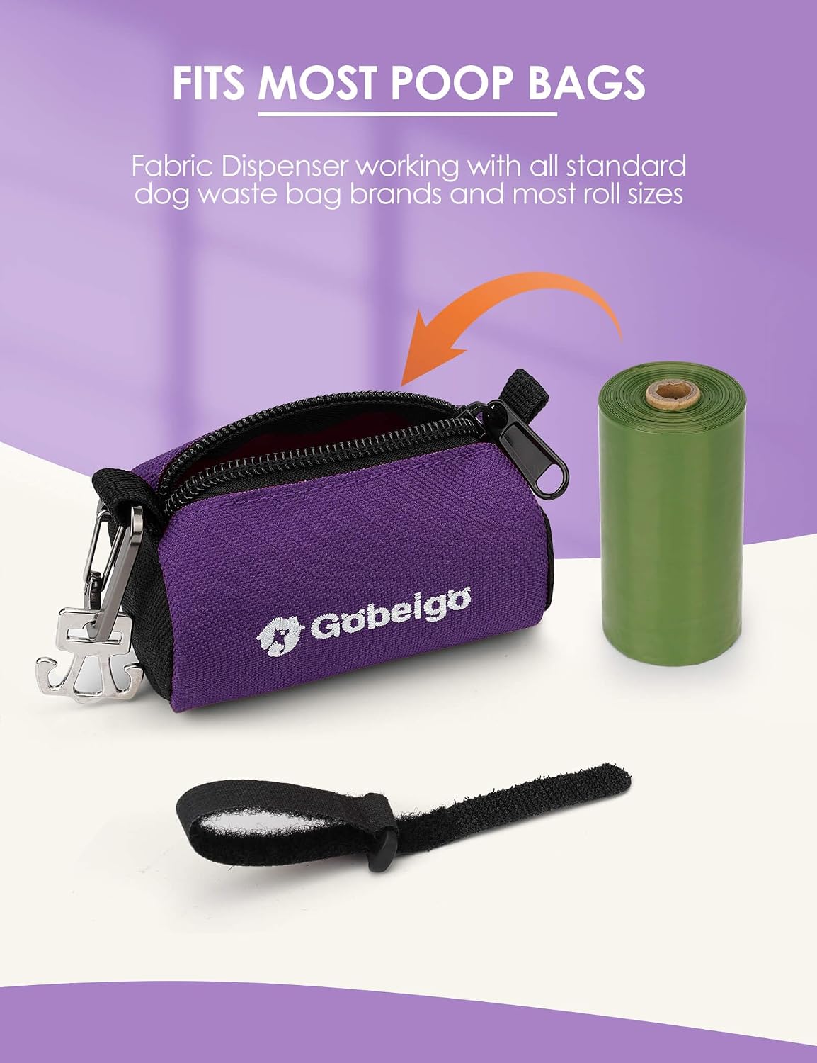 Gobeigo Dog Poop Bag Holder with Used Bag Carrier – Essentials for Dogs - Purple - image 4