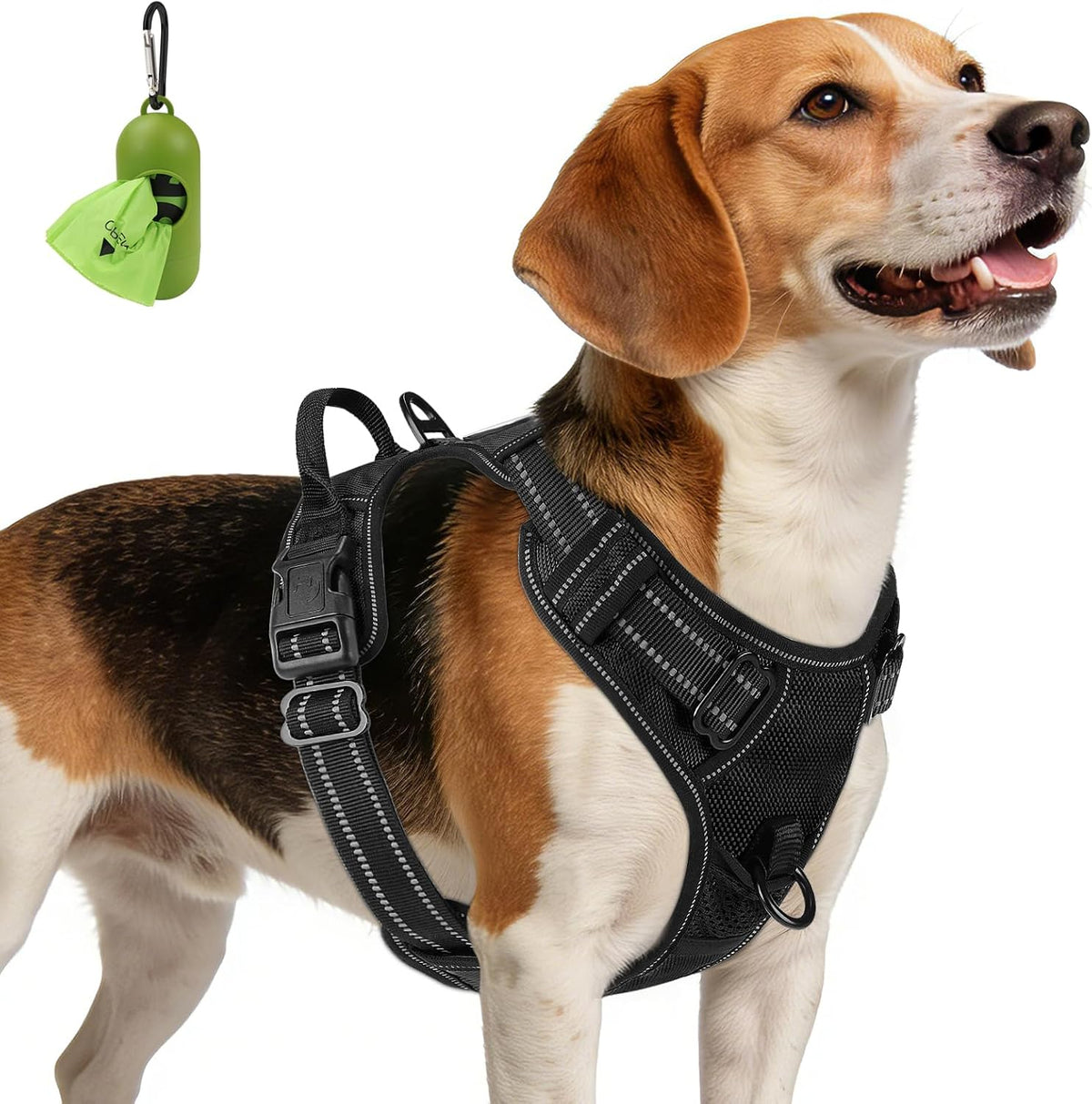 Joytale No Pull Dog Harness Medium Sized Dog, Front Clip - Medium / Black