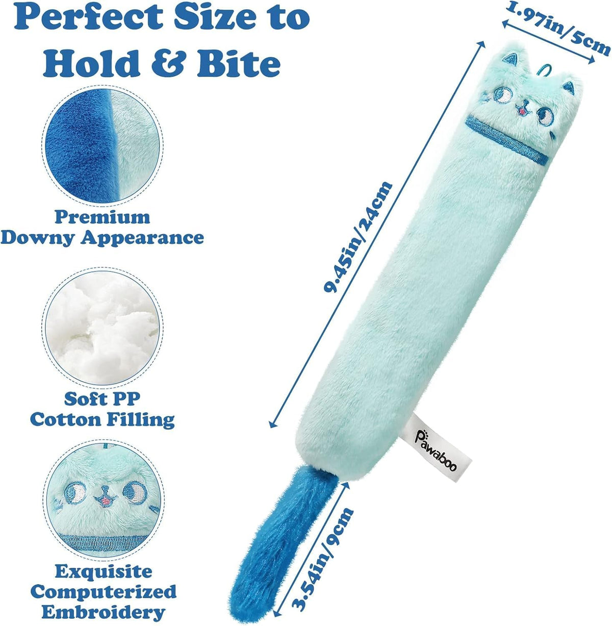 Pawaboo Cat Toys, 2 Pack Plush Catnip Toys with Bell and Crinkle Paper – Essentials for Cats - image 3