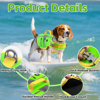 EMUST Dog Life Vest for Swimming - Extra Large / New Green - image 3
