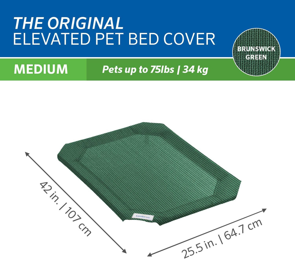 Original Pet Bed Replacement Cover - Medium / Brunswick Green - image 3