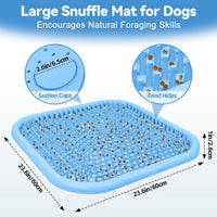 Silicone Snuffle Mat for Dogs 23.6"x 15.7" Large Slow Feeder Mat - Blue:23.6"x23.6" - image 2