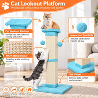SOCATER Cat Scratching Post 33 Inch, Beige – Essentials for Cats - Cyan - image 4
