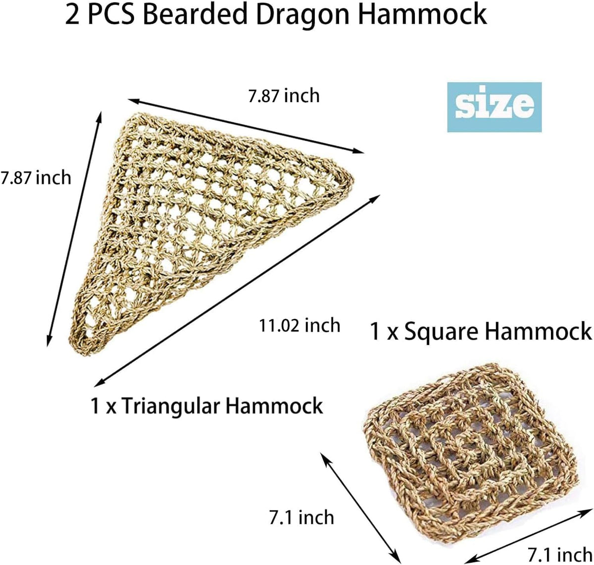 PIVBY Bearded Dragon Hammock（11.02" x 7.87" - 2 PCS - image 2