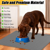 51.2"x25.6" Largest Dog Food Mat - Dark Gray / 31.8"L x 23.8"W - image 4