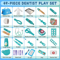 Doctor Kit for Kids, 36 Pcs Pretend Doctor Playset kit for Toddlers 3-5 with Medical Bag & Real - Dark Blue - image 4