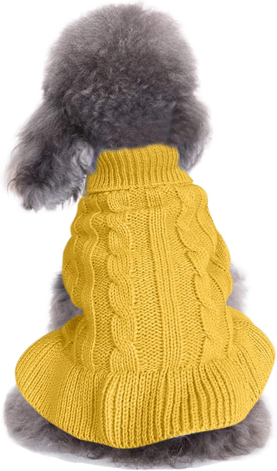 Knitted Small Dog Sweater - Dress-Yellow / Small