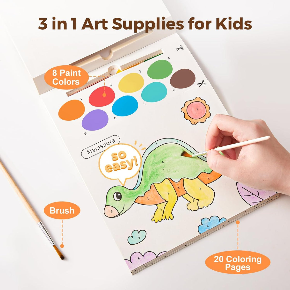 Jar Melo Paint with Water Books for Toddlers, Animals – Fun for Kids & Family - Dinosaur - image 3