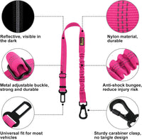 Plutus Pet Dog Seat Belt for Car - Hot Pink - image 2