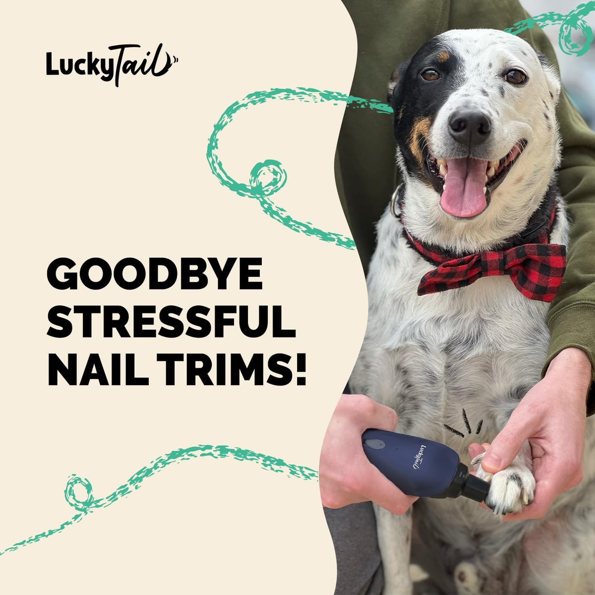 LuckyTail Dog Nail Grinder, Whisper-Quiet - Dark Blue - image 2