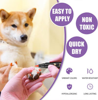9 Colors Dog Nail Polish Pens Quick Dry, Dog Safe Nail Polish - 15 Pcs - image 2