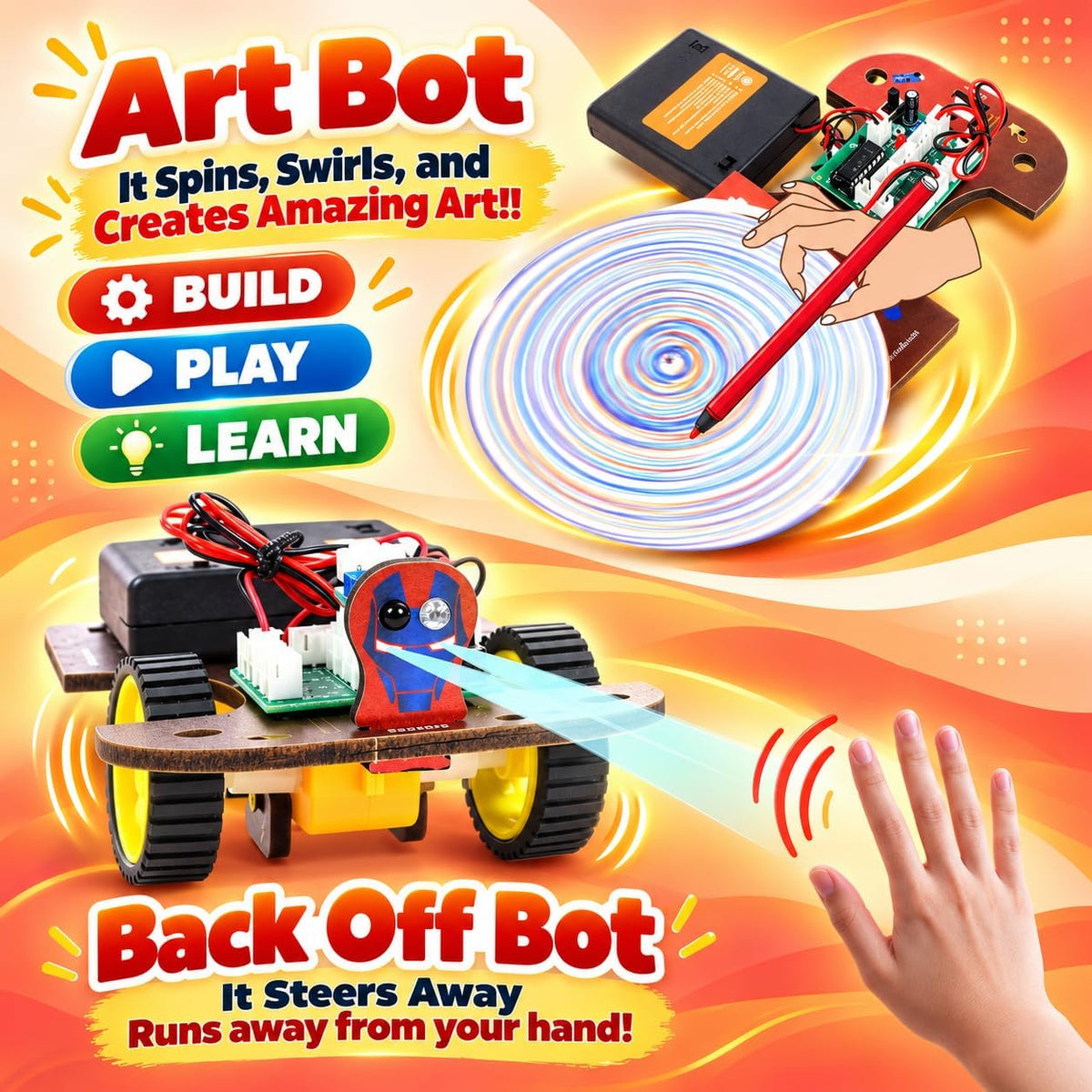 Butterfly EduFields 10in1 STEM Electronics Robotics Kit for Kids Ages - Smart Robot Car Kit - image 4