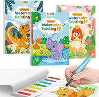TECJOE 3 Pack Paint with Water Books - Forest & Princess & Dinosaur