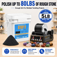 KomeStone 6 lb rock tumbler grit and polish refill kit in 4 bottles - view 11