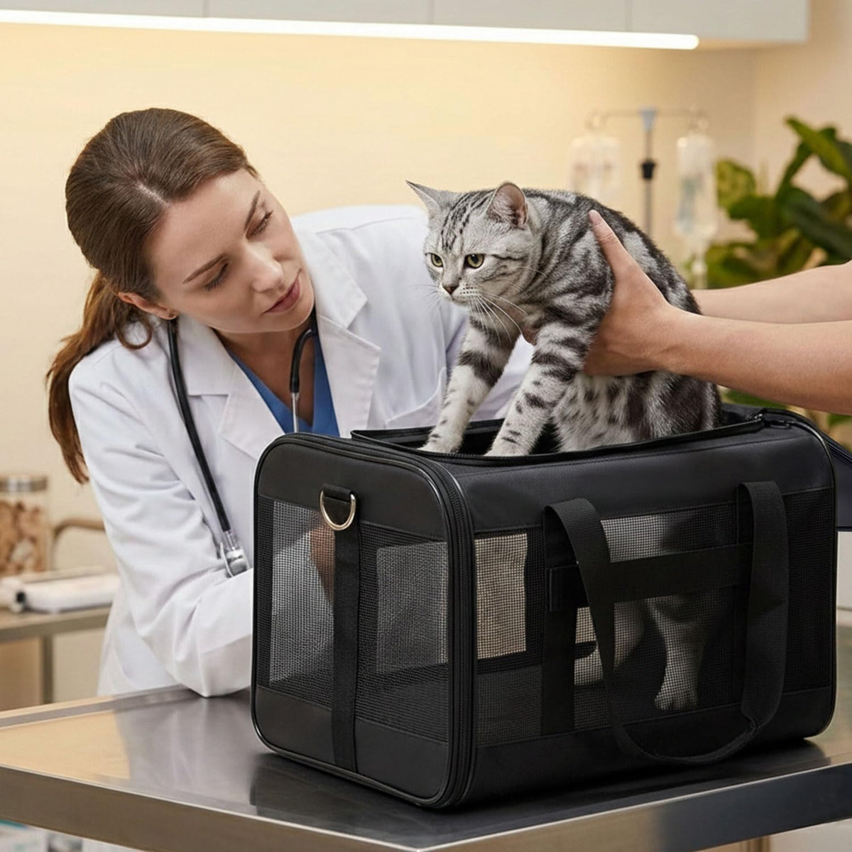 Conlun Cat Carrier Soft-Sided Pets Travel Carriers up to 15 Lbs - Pink / 17.0"L x 11.0"W x 11.0"H - image 3