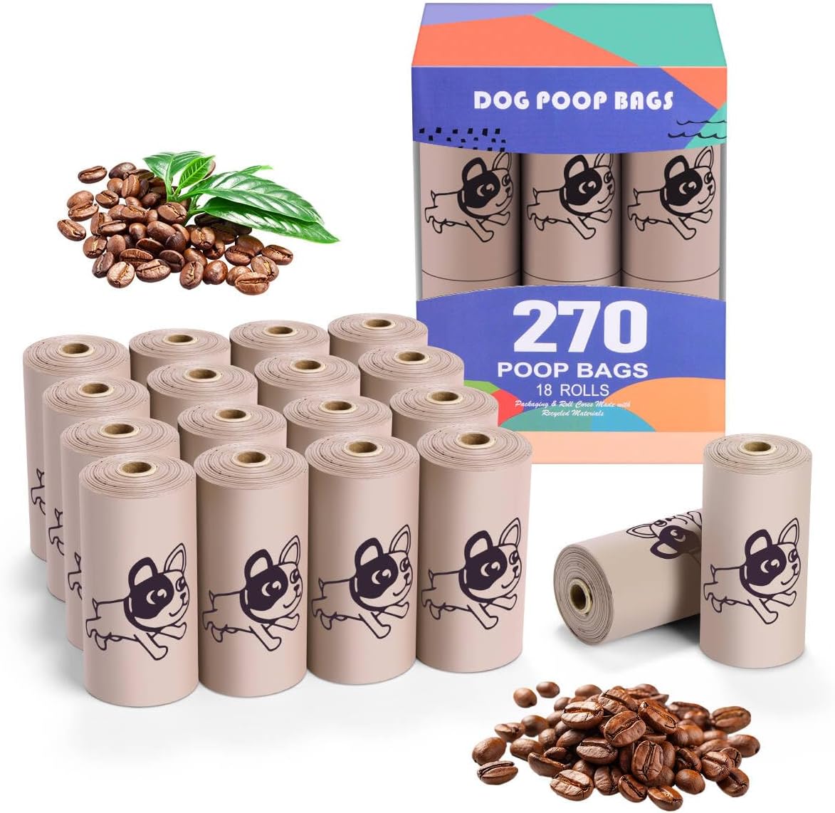 Green Dog Poo Bags Lavender scent, 270 Large Poop Bags - 270coffee