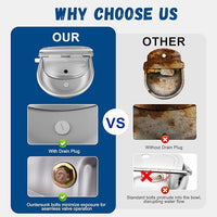 Automatic Water Dispenser for Dogs, Auto Dog Waterer for Outdoor, Stainless Steel Water Bowl Dispenser for Livestock Waterer,Chicken Water System, Dog Water Bowl Fit 3/4'' GHT Faucet