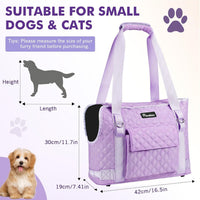 Pawaboo Dog Purse Carrier for Small Dogs with Pocket - P-Purple - image 2