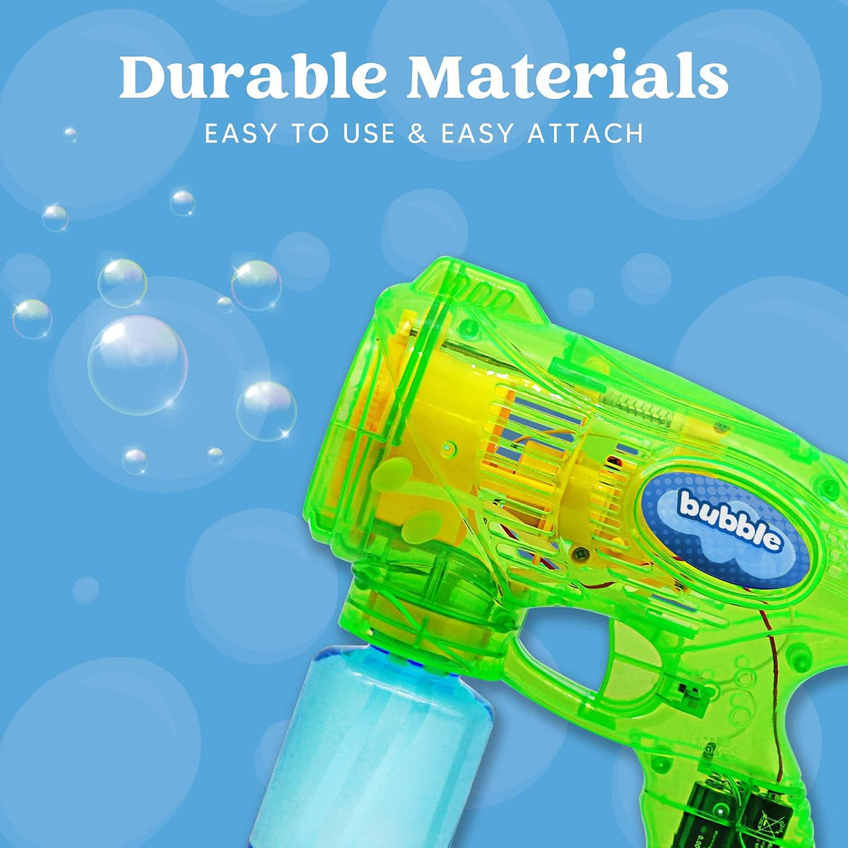 JOYIN 2 Kids Bubble Gun with 2 Bottles Refill Solution - Green+blue - image 3