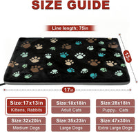 Large Dog Heating Pad 36x24 in with Normally Open Function – Essentials for Dogs - Black / 17 x 13 in - image 2