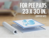 TidyFriend 2 Pk Pee Pad Holder Tray for 30” x 23” Pee Pads with Corner Lock Holes, Raised Edges, Non-Spill, Easy to Clean Silicone Dog Potty Tray Holder, For Indoor Floor Protection (Light Grey)
