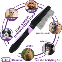 Pet Grooming Kit, Slicker Brush - A-Purple - image 4